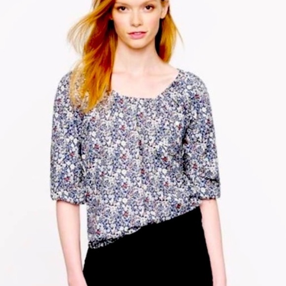 3 × $25 🎁 J. Crew Liberty Floral Peasant Top - Picture 1 of 7